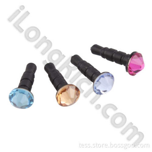 Color Crystal Diamond Earphone Dustproof Plug For iPhone